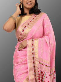 Mysore Silk Saree with lambani work - Pink