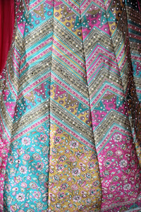 Banarasi Lehenga with work - Multicolor