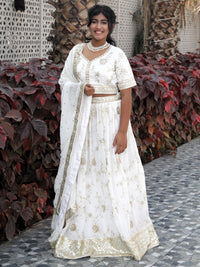 Lehenga with sequin work - White Color