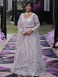 Lehenga with all over sequin and stone work - Lavendar