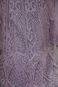 Lehenga with all over sequin and stone work - Purple