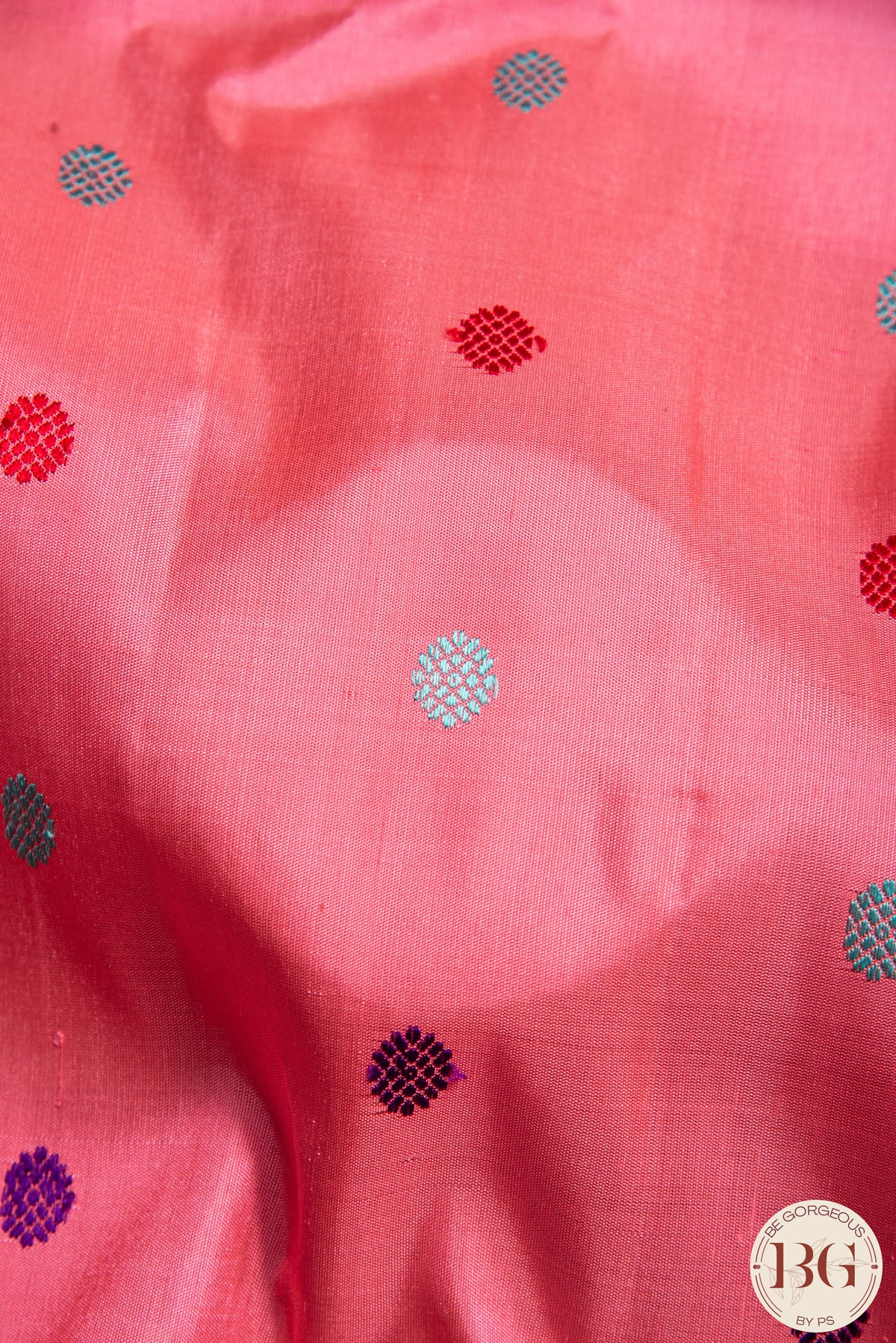 Kuttu Gadwal Pure silk handloom saree with silver zari - pink with steel grey