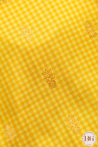 Kuttu Gadwal Pure silk handloom saree - yellow with purple