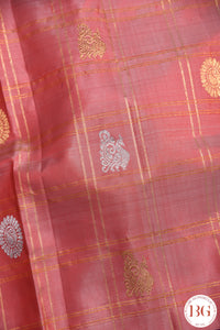 Kuttu Gadwal Pure silk handloom saree - gajri with purple