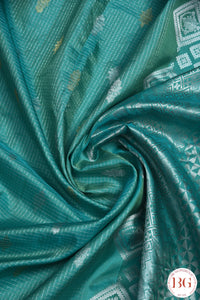 Kuttu Gadwal Pure silk handloom saree - light green