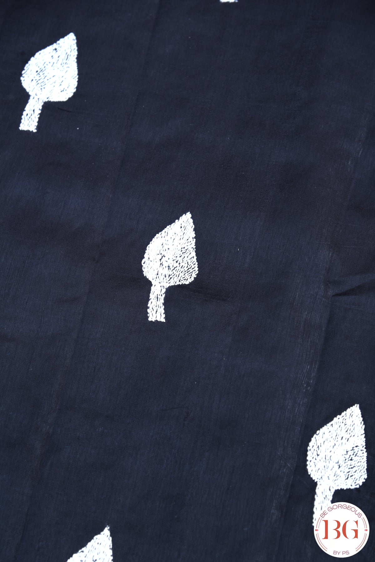 Kantha Stitch Saree on Bangalore Silk - black