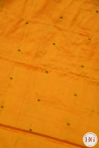 Pure Sambalapuri Bomkai Patta silk odisha handloom saree - Yellow Black