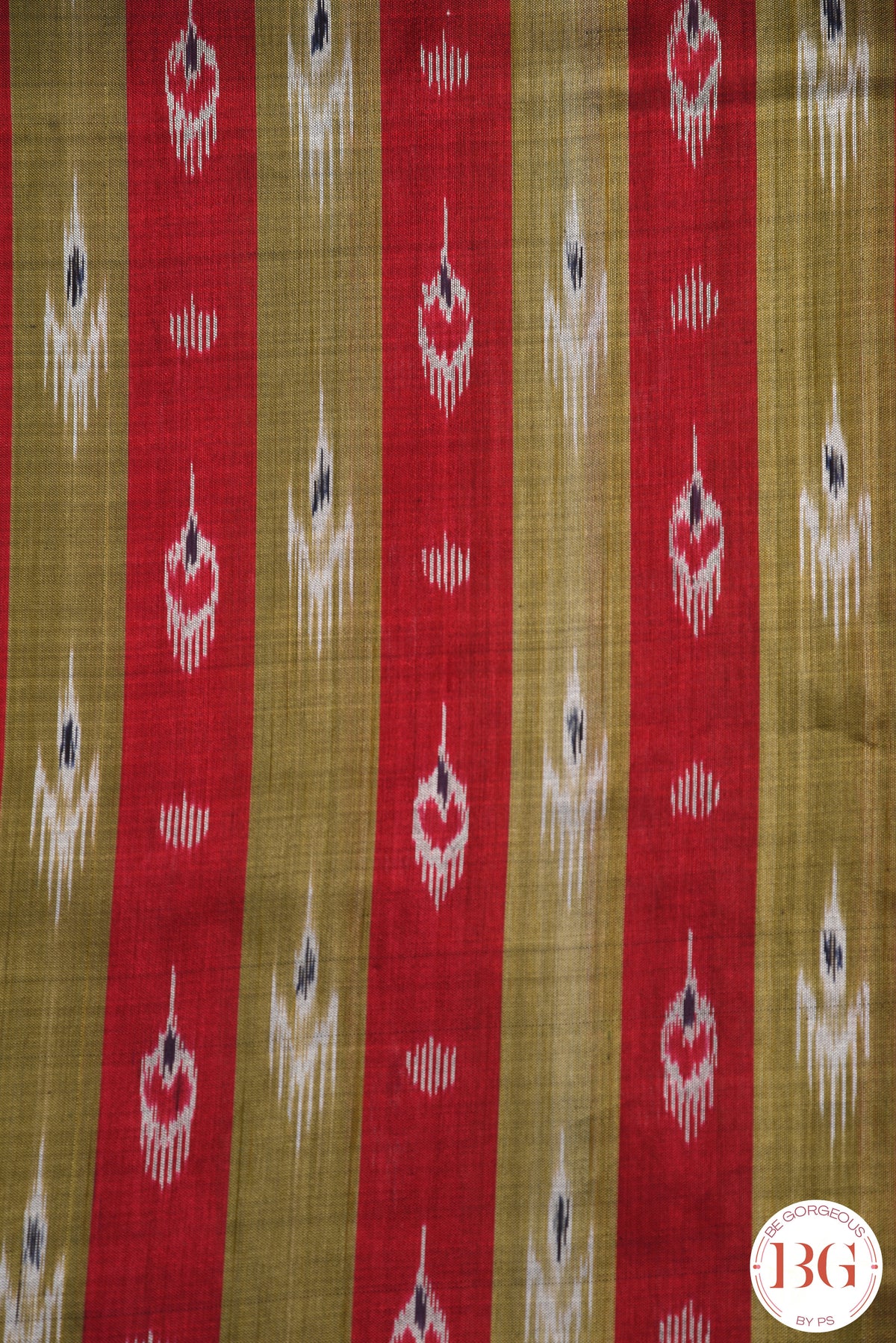 Stripe body chandrika pure khandua silk odisha handloom saree - black red