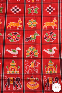 Khandua Nabakothi pure silk odisha handloom saree - red