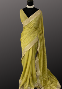 Organza Designer Saree - Green