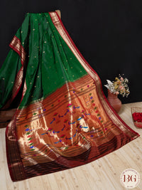 Paithani Pure Silk Handloom Saree - Green