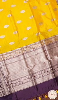 Banarasi Handloom Katan Silk Saree - Silk mark certfied - Yellow