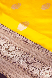 Banarasi Handloom Katan Silk Saree - Silk mark certfied - Yellow