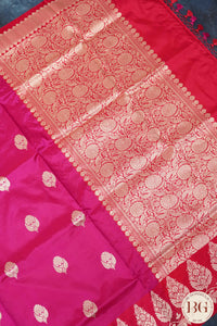 Banarasi Handloom Katan Silk Saree - Silk mark certfied - Megenta Pink