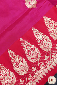 Banarasi Handloom Katan Silk Saree - Silk mark certfied - Megenta Pink