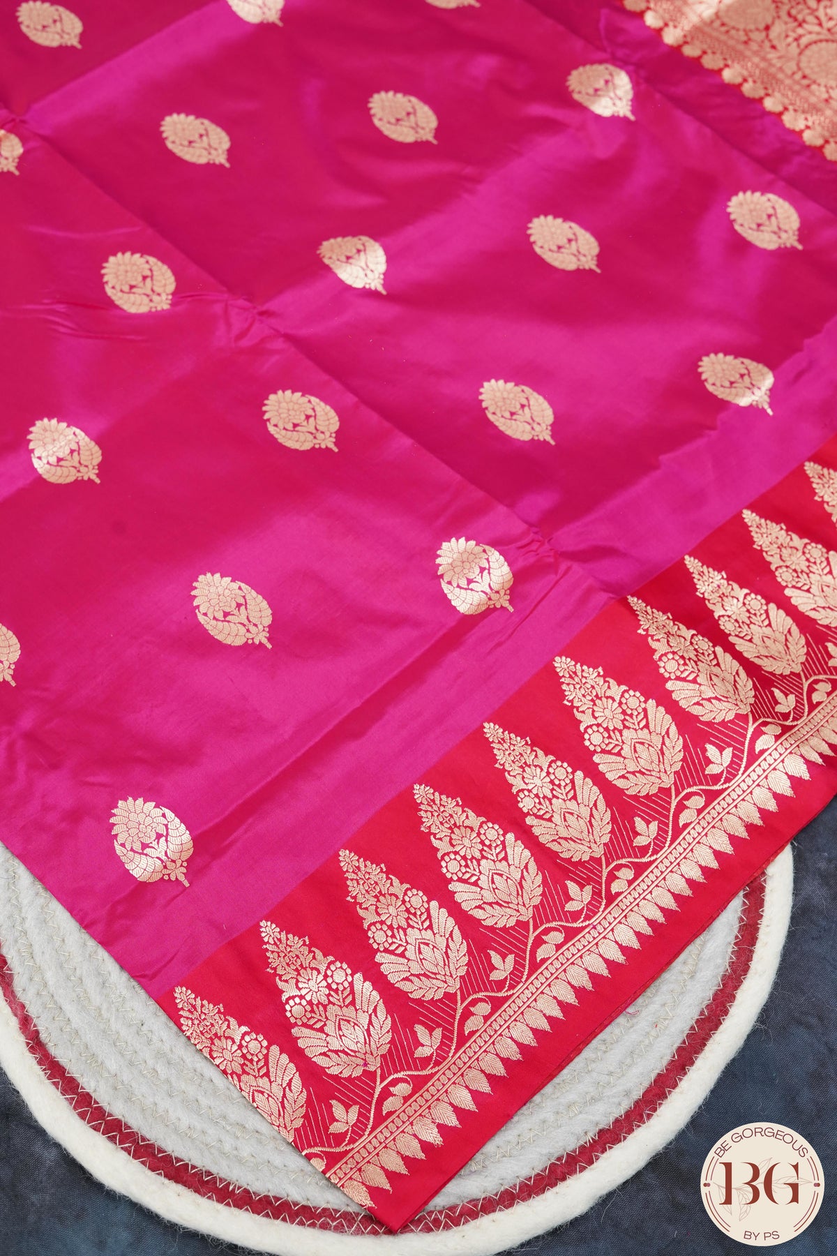 Banarasi Handloom Katan Silk Saree - Silk mark certfied - Megenta Pink