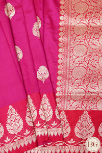 Banarasi Handloom Katan Silk Saree - Silk mark certfied - Megenta Pink