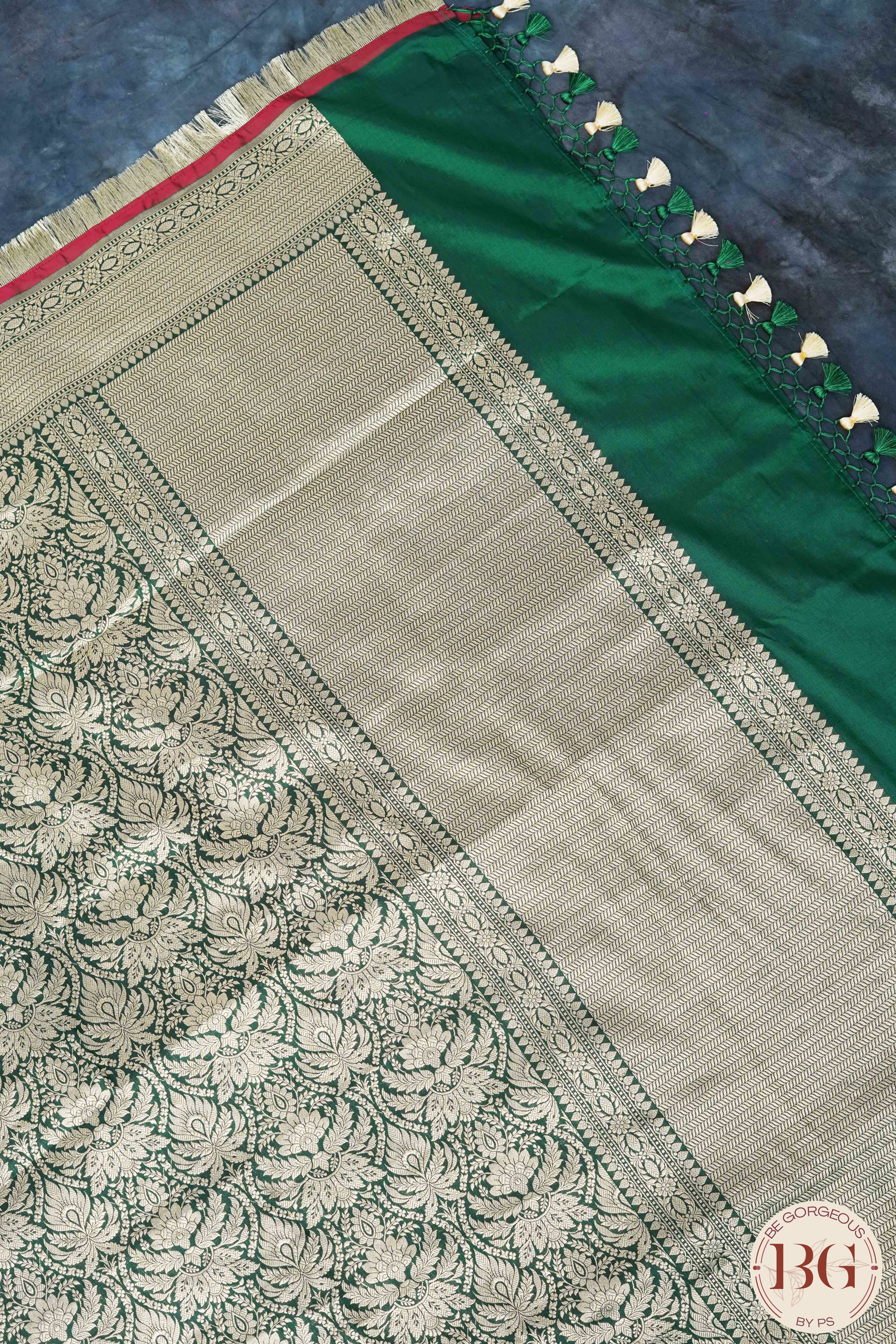 Banarasi Handloom Katan Silk brocade Saree - Silk mark certfied - green