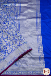 Banarasi Handwoven Katan Silk Tanchoi Weaved Saree with Silkmark Certificate - blue