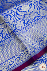 Banarasi Handwoven Katan Silk Tanchoi Weaved Saree with Silkmark Certificate - blue