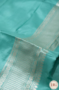 Banarasi Handwoven Katan Silk Kadhua Sona Roopa Meenakaari Weaved Saree With Silkmark Certificate - pastel green