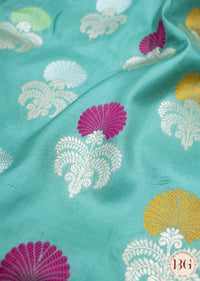 Banarasi Handwoven Katan Silk Kadhua Sona Roopa Meenakaari Weaved Saree With Silkmark Certificate - pastel green