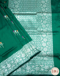 Banarasi Handwoven Katan Silk Kadhua Meenakaari Kadhua Weaved Saree With Silkmark Certificate - green