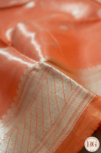 Banarasi Handwoven Katan Silk Kadhua Meenakaari Kadhua Weaved Saree With Silkmark Certificate - orange