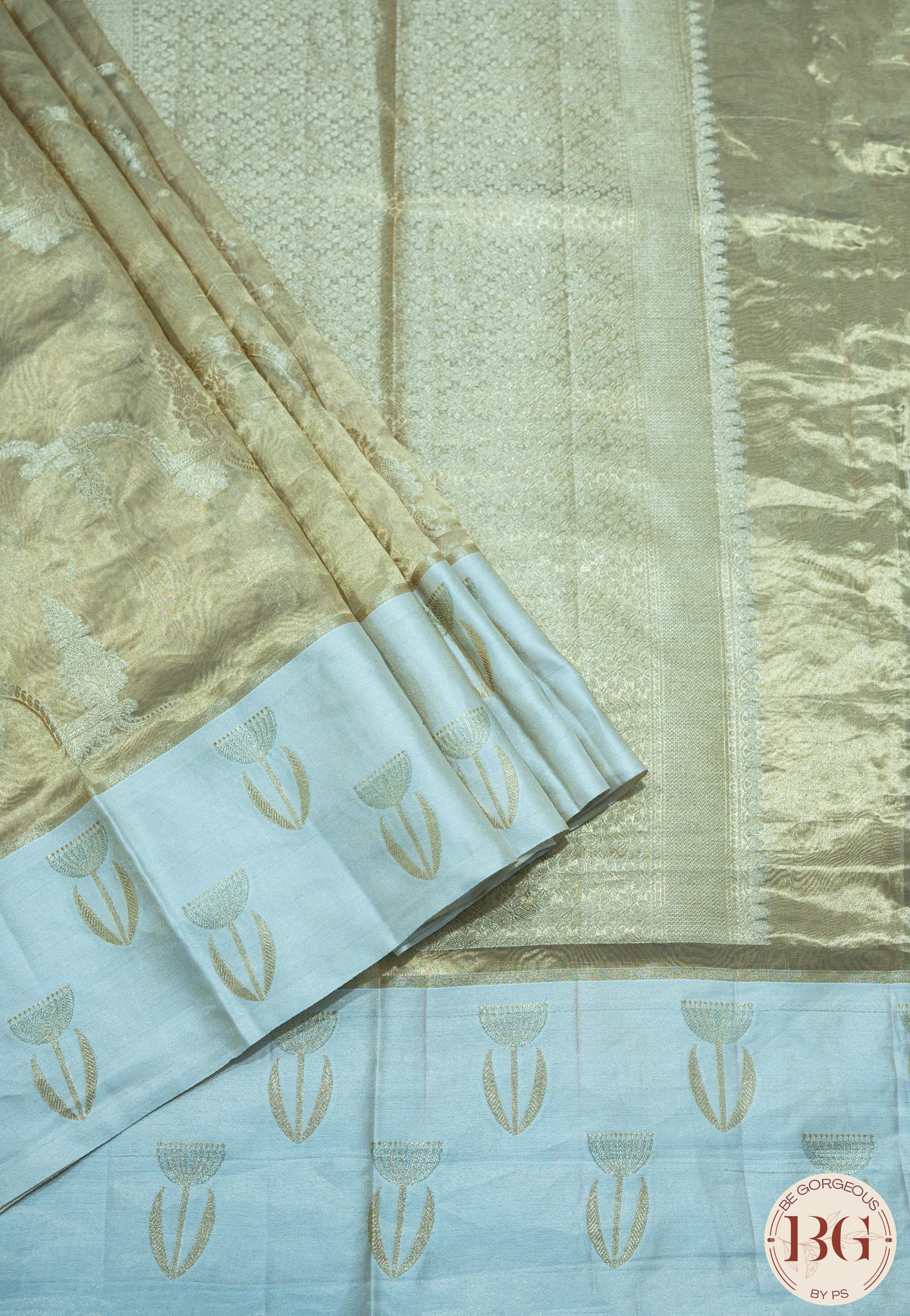 Banarasi Handwoven Tissue Silk Saree - gold