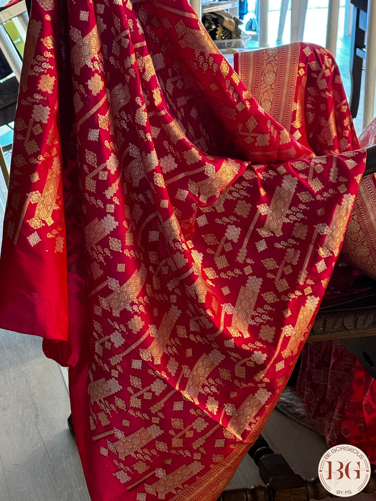 Banarasi Handwoven Katan Silk saree with silkmark certficate - Rani Pink