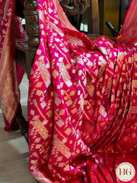 Banarasi Handwoven Katan Silk saree with silkmark certficate - Rani Pink