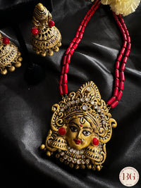 Terracotta Handmade Jewelery in Red Color - Durga