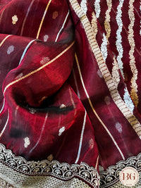 Pure banarasi tissue silk handwoven saree with weaving, gotapatti borders and hand stonework