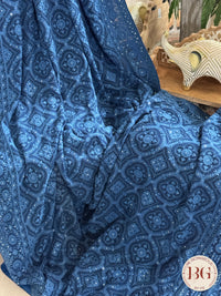 Chikankari on georgette with sequin - Blue