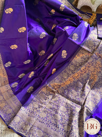 Pure Banarasi Handloom Katan Silk Kadhua Weaved Saree - Blue
Silkmark certfiied