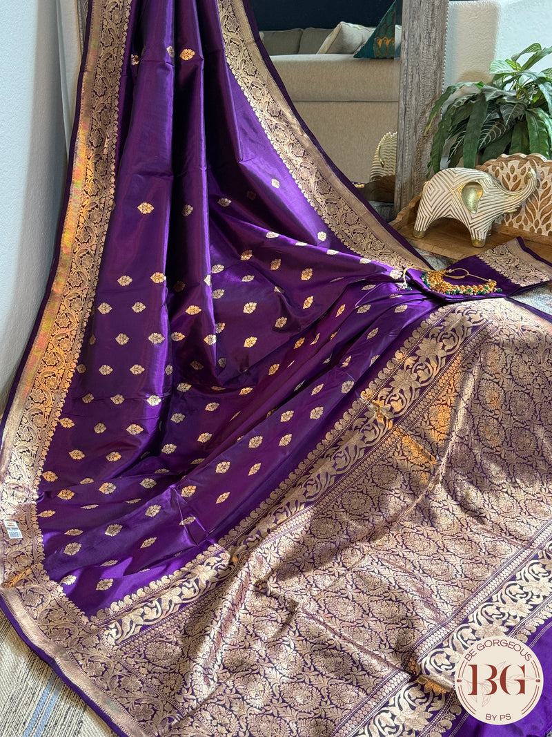 Pure Banarasi Handloom Katan Silk Kadhua Weaved Saree - Purple
Silkmark certfiied