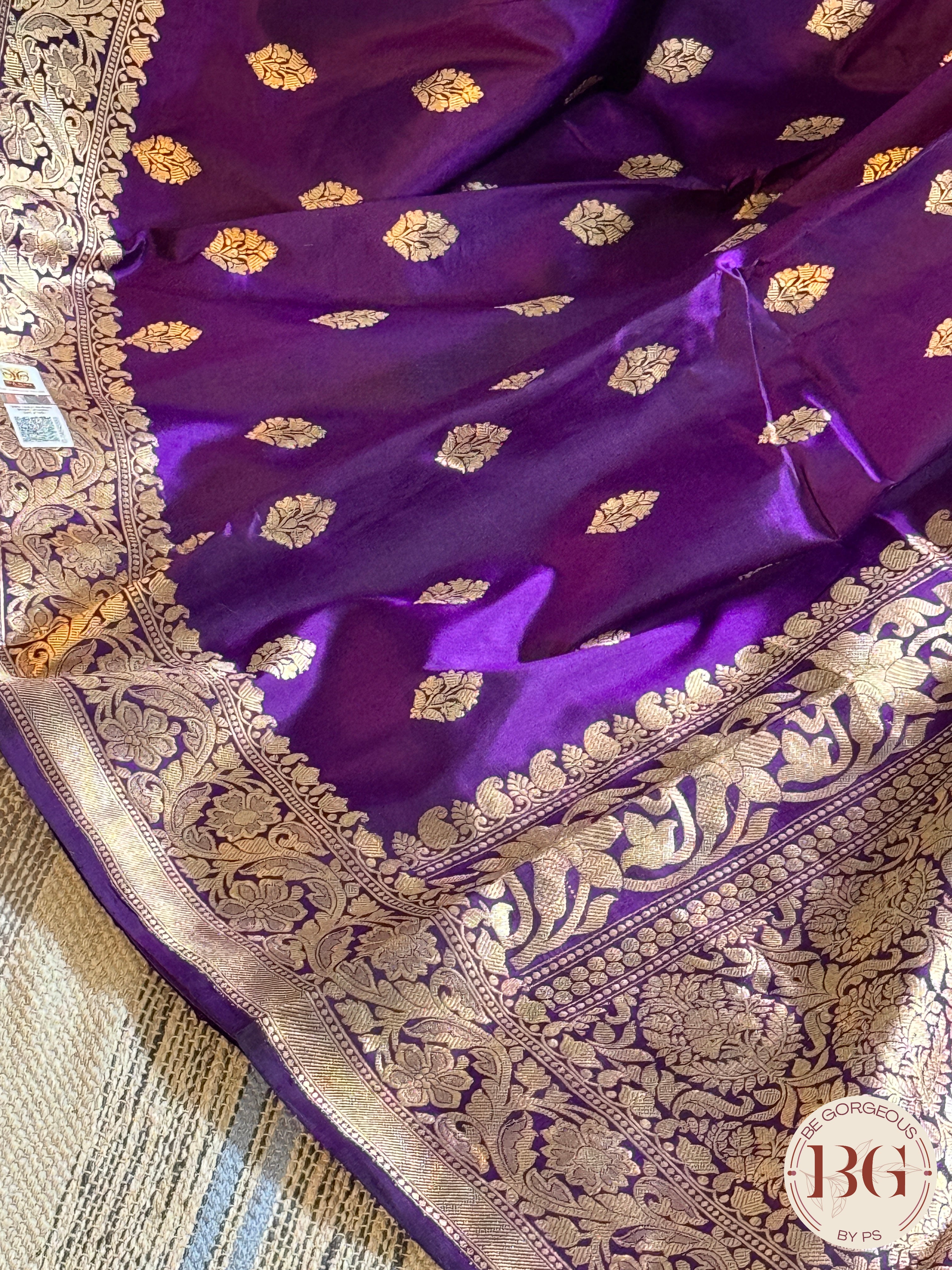 Pure Banarasi Handloom Katan Silk Kadhua Weaved Saree - Purple
Silkmark certfiied