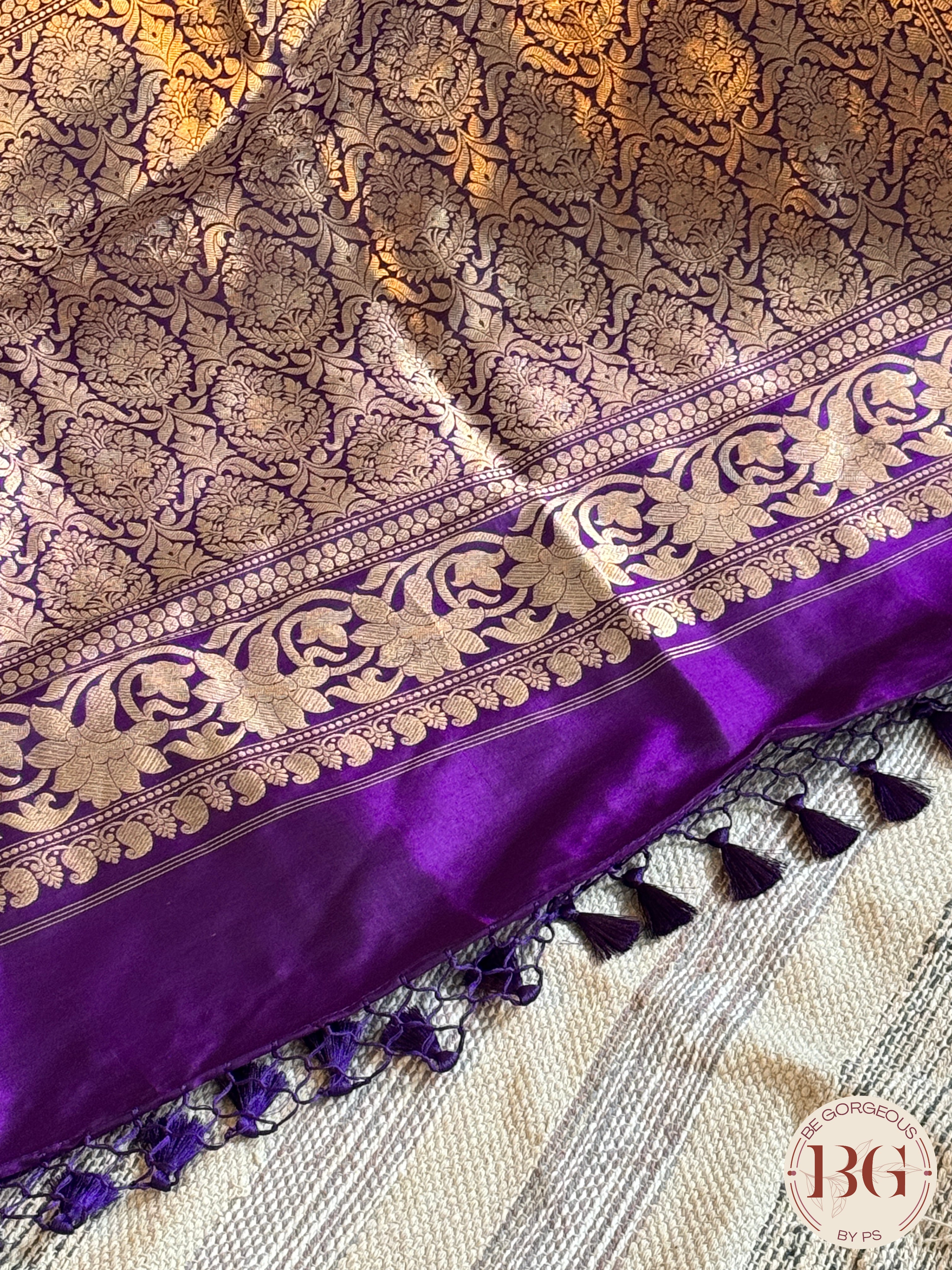 Pure Banarasi Handloom Katan Silk Kadhua Weaved Saree - Purple
Silkmark certfiied