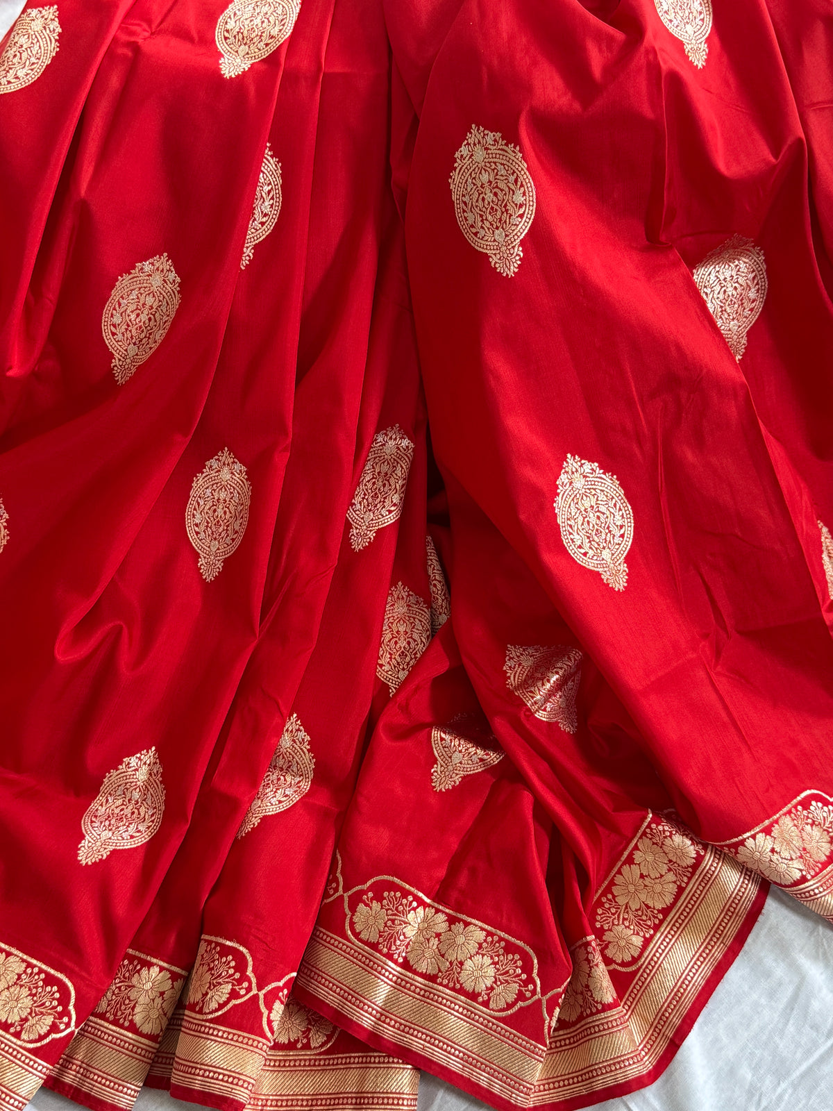 Banarasi Handwoven Katan Silk saree with silkmark certficate - Red