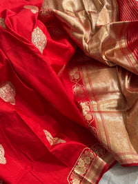 Banarasi Handwoven Katan Silk saree with silkmark certficate - Red