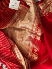 Banarasi Handwoven Katan Silk saree with silkmark certficate - Red