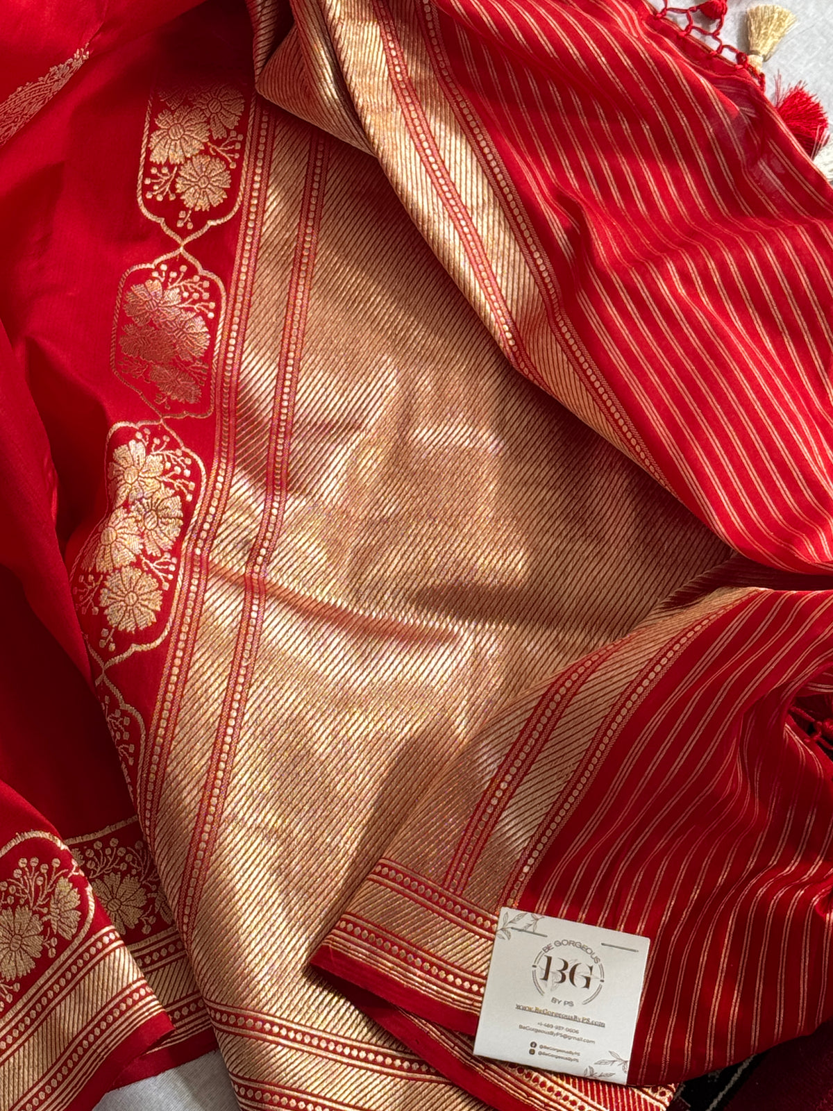 Banarasi Handwoven Katan Silk saree with silkmark certficate - Red