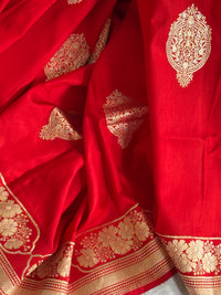 Banarasi Handwoven Katan Silk saree with silkmark certficate - Red