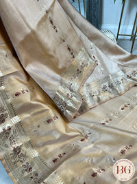 Baluchari Pure Silk saree color - cream