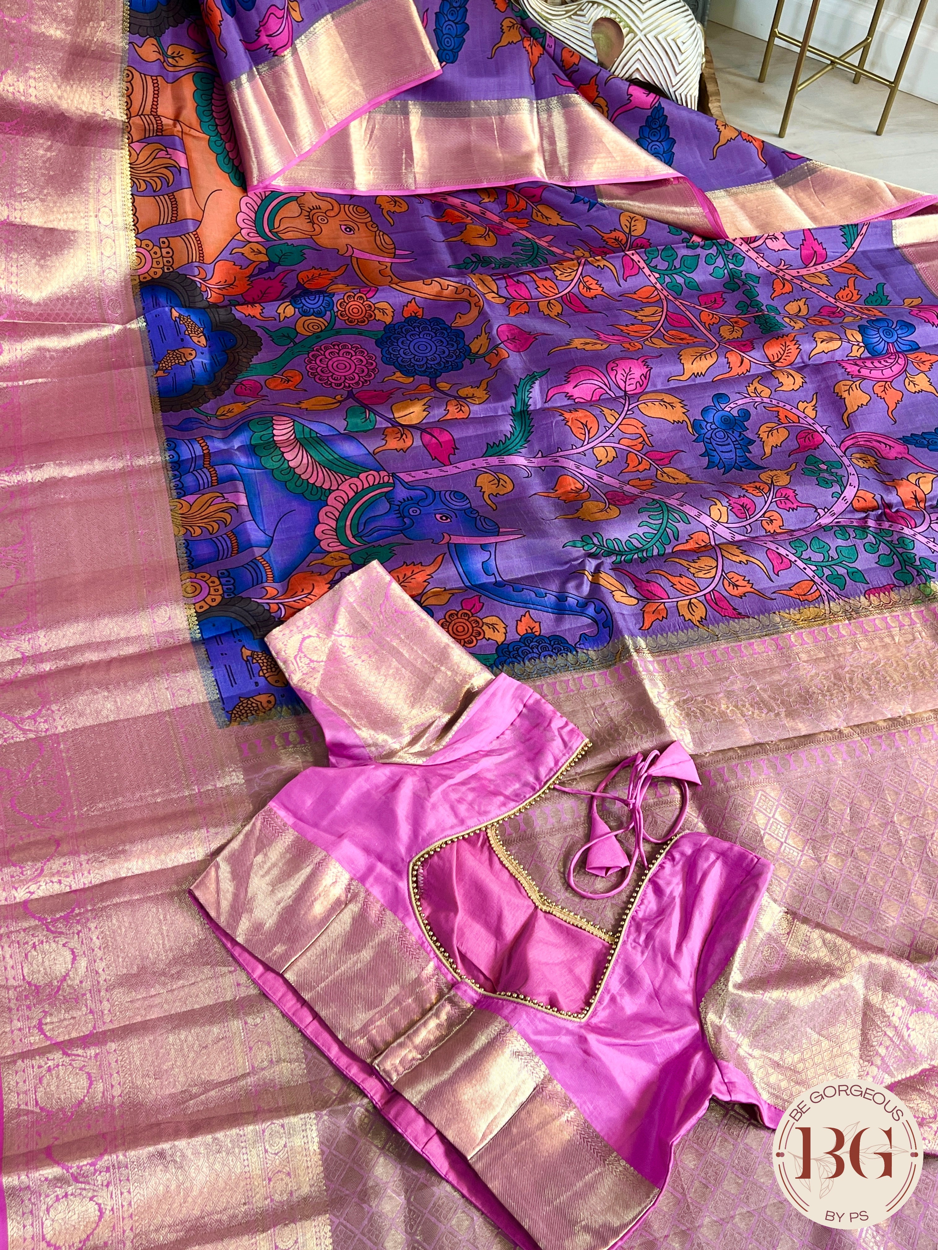 Pure Kanjeevaram Silk saree color - purple