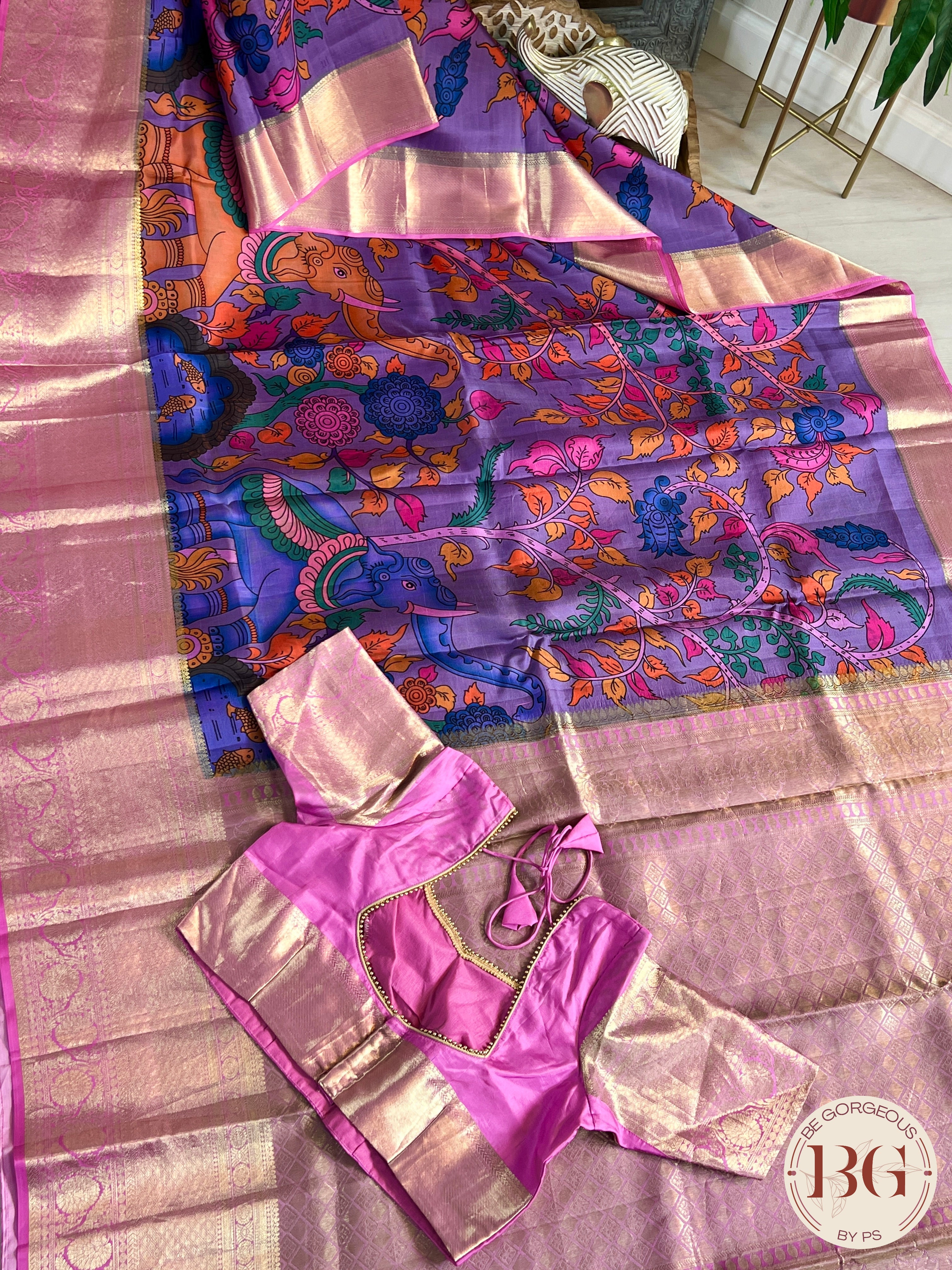 Pure Kanjeevaram Silk saree color - purple