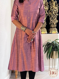 A line Kurti in gorgeous purple color