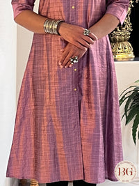 A line Kurti in gorgeous purple color