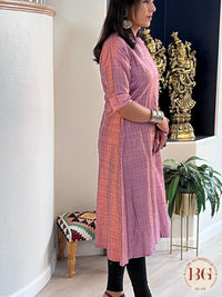 A line Kurti in gorgeous purple color