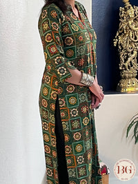 Rayon kurti in a beautiful green color